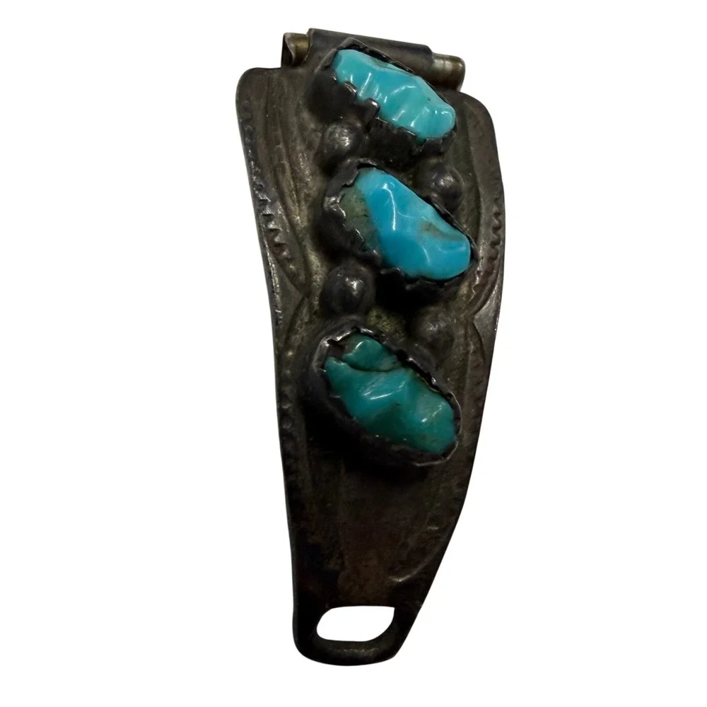 Vintage Native American Sterling Silver Turquoise Watch Band